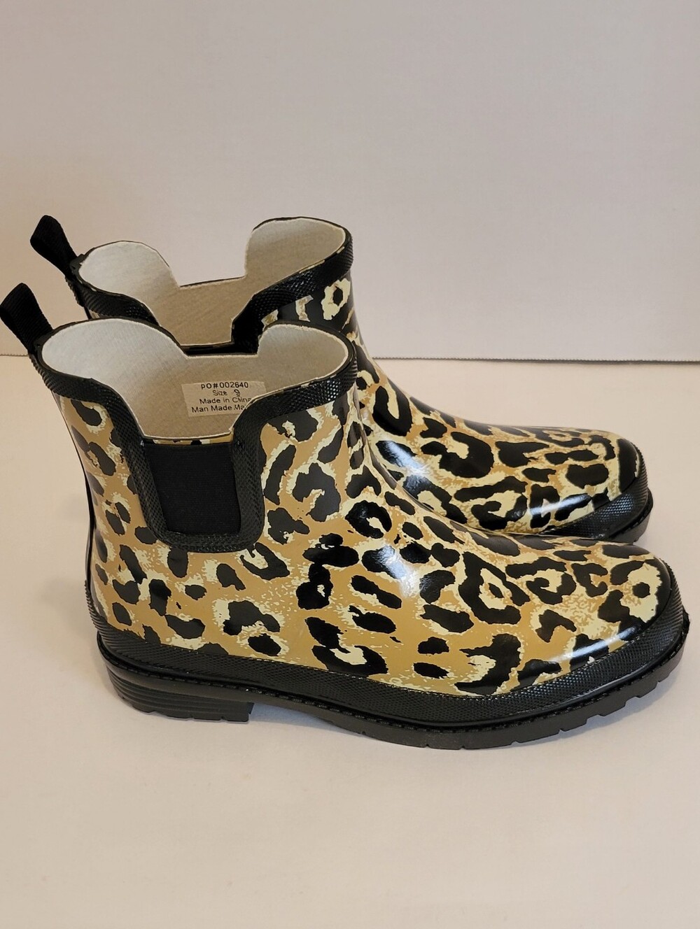 Journee Collection Tekoa Leopard Print Chelsea Rain Boots Waterproof Size 9 NWOT - Picture 6 of 12